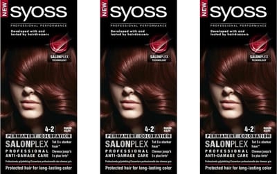 Syoss Colors Cream - 4-2 Mahonie - 3 Stuks