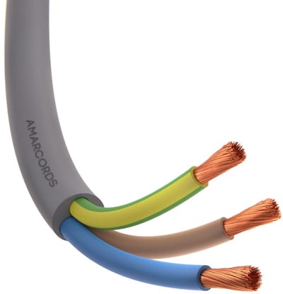 Driefasig Netsnoer - Stroomkabel Flexibel - Energie Overdracht - Hoge Temperatuur Bestendig - 50 Meter Lengte - Grijs