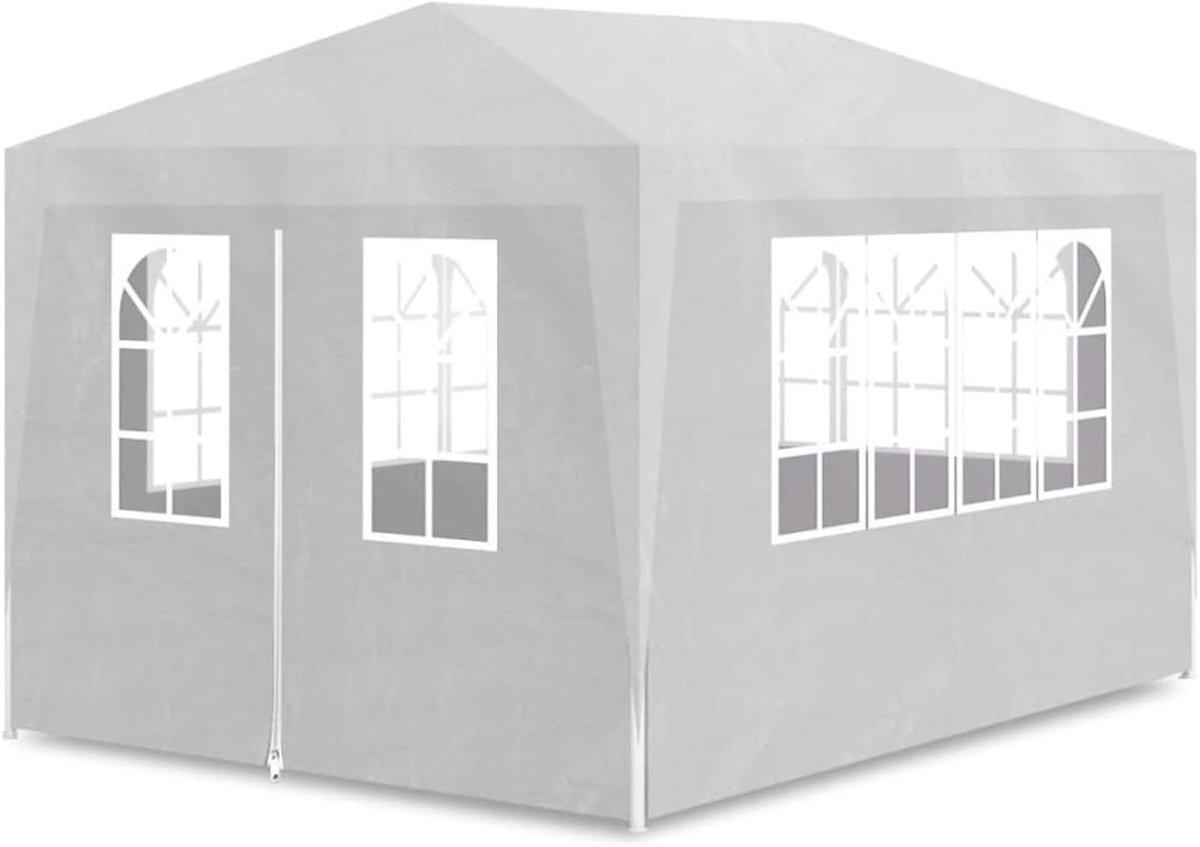Partytent Wit - Tuinpaviljoen Feesttent - Buitenfeesten Organiseren - UV-bestendig Waterafstotend - 3 x 4 meter - Wit