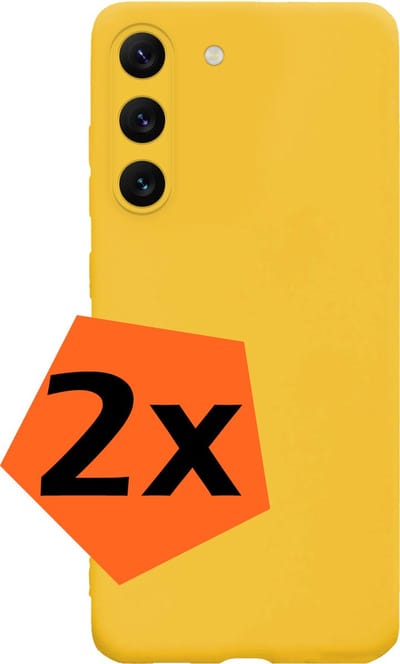 Hoes - 2 Stuks - Geschikt voor Samsung Galaxy S23 - Sterk & Shockproof - Case Siliconen - Back Cover - Telefoon Hoes - Geel