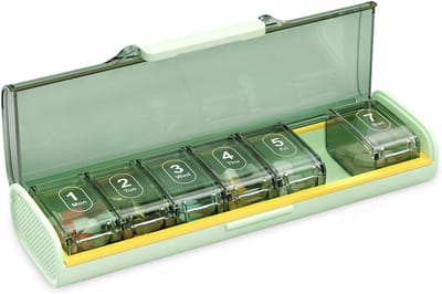 Tablettenbox voor 7 dagen met grote vakken voor medicijnen, vitamines en supplementen, ideaal voor organisatie en gebruiksgemak
