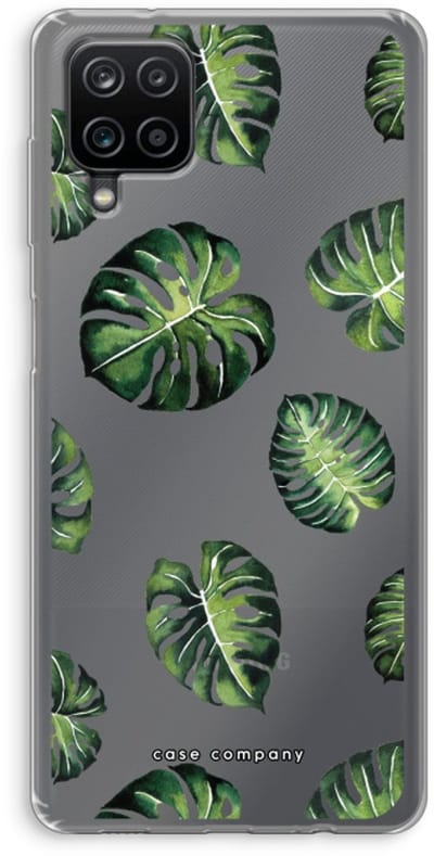 Case Company® - Hoesje geschikt voor Samsung Galaxy A12 hoesje - Tropische bladeren - Soft Cover Telefoonhoesje - Bescherming aan alle Kanten en Schermrand