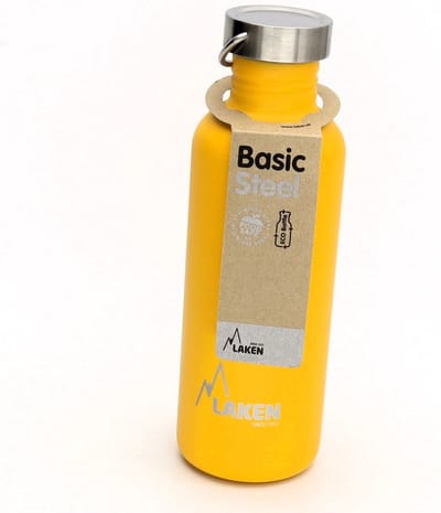 RVS fles 1L Basic Steel Bottle Geel - Steel Cap - Laken - roestvrijstaal - waterfles - drinkfles