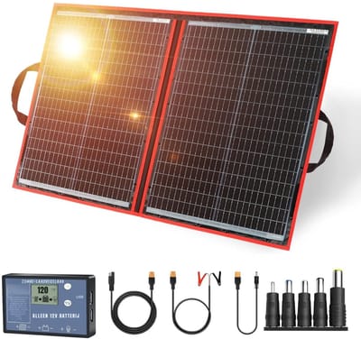 QIN® Zonnepanelen Compleet Pakket - Zonnepanelen - Zwart/Rood - 107cm x 73cm x 1cm