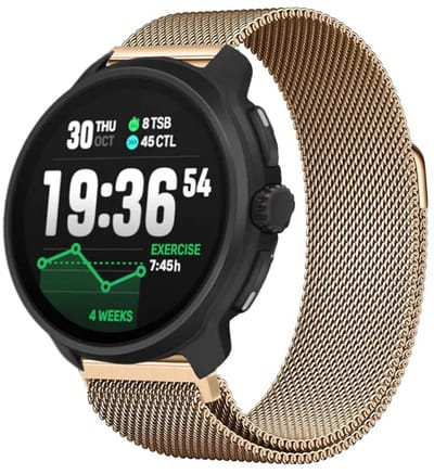 Milanees bandje 22mm - geschikt voor Suunto 9 Peak (Pro) / Vertical / Race(2) / Run - 46mm, OnePlus Watch 1/2/3 - 46mm - Milanese met magneetsluiting - rosegoud