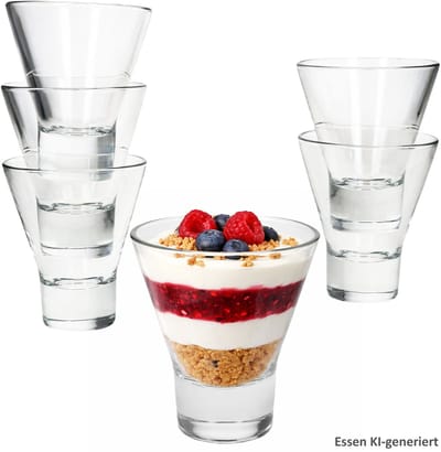 6-delige set YPSI grote dessertglazen van glas - 76574