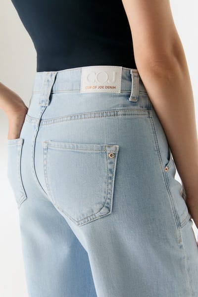 COJ - Lulu - Wide Leg Jeans - Aqua Blue