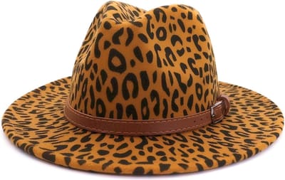 Fedora / Cowboy Hoed - Luipaard Cognac | Verstelbaar | 56 - 58 cm | Katoen / Polyester | Fashion Favorite