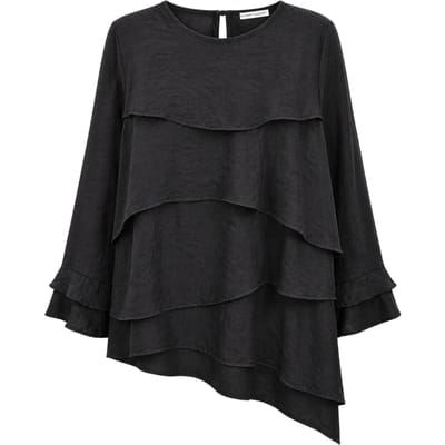 Fröbelige Lange Mouwen Crew Neck Blouse