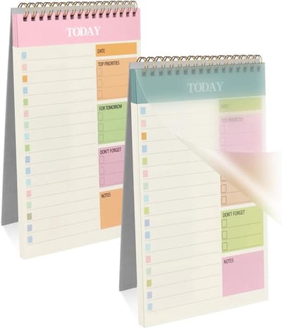 2-delige Weekplanner - A5-bladen Weekplanner - To-do-lijst Notitieblok - 52 Bladen - Afscheurbaar Papier voor Dubbelzijdig Schrijven - Niet-gedateerde Dagelijkse Planner