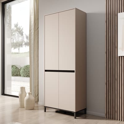 Meubella - Finta - Schoenenkast - Beige - 80x40x206 cm