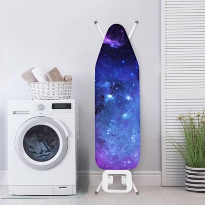 Strijkplankhoes Elastisch - Reserve Hoezen - Strijkplank Beschermen - Schroeibestendig Klittenband - XXL 150x55cm - Blauwpaars Galaxy