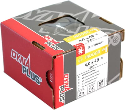 DynaPlus Schroeven MDF Schroeven Verzinkt PK-75° TX-15 3.5X45/26 Deeldraad 200st.