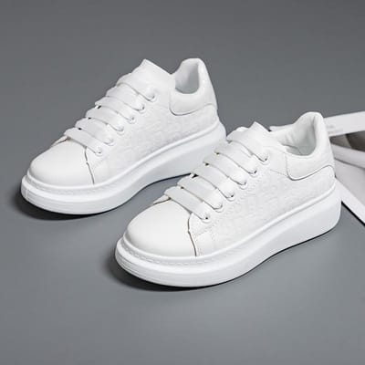 Kleine Witte Schoenen Dames Lente Nieuwe Student Casual Damesschoenen Veelzijdige Sportschoenen Dikke Zool Schoenen 40 wit