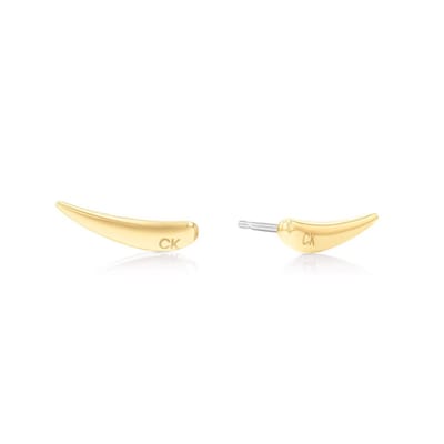 Calvin Klein CJ35000345 Dames Oorbellen - Oorknopjes - Sieraad - Staal - Goudkleurig - 11 mm breed - 13 mm lang