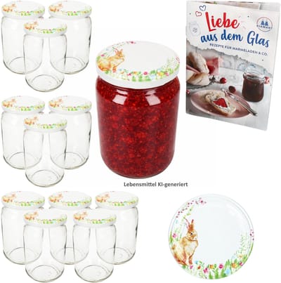 12-delige set weckpot 720 ml TO 82 Osterfreude deksel incl. receptenboekje