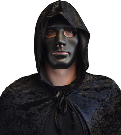 Partychimp Masker Plastic Voor Bij Carnavalskleding Heren Carnavalskleding Dames Carnaval Accessoires Carnaval -Pvc - Zwart