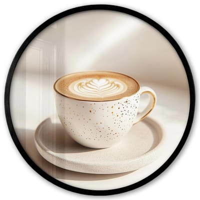 Poster in lijst Rond - Fotolijst 40x40 cm - Posters - Cappuccino - Schuim - Schotel - Beige - Ronde posterlijst zwart - Decoratie - Wanddecoratie woonkamer - Muurdecoratie slaapkamer
