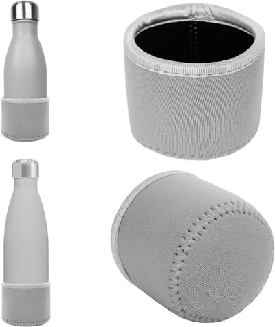 2 Stuks Waterfles Boot Compatibel met 9oz/12oz/17oz Flessen, Neopreen Onderste Bumper Bescherming, Ideaal voor Sport en Reizen (Grijs)