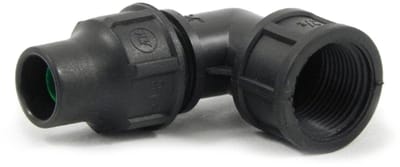 Draad knie 90° voor druppelslang PE - 16mm x 3/4”