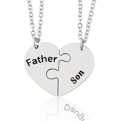 2 Stuks Vader Dochter Hart Hanger Ketting Broer Zus Puzzel Matching Kettingen Familie Sieraden Cadeaus white