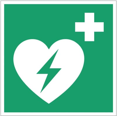 AED bord – E010 | gecoat dibond materiaal | 10 x 10 cm
