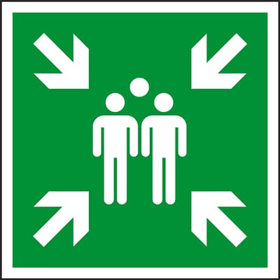 Verzamelplaats bord - aluminium - E007 400 x 400 mm