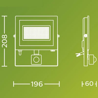 Philips Lois floodlight - UltraEfficient LED - Zwart - 24W - Koel wit licht; 5000K - Bewegingssensor - Verstraler