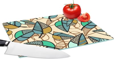 Glazen Snijplank - 28x20 - Bladeren- Bohemian - Natuur - Patronen - Snijplanken Glas