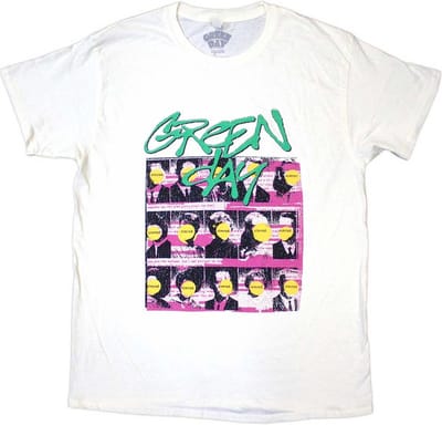 Green Day - Nimrod Mugshots Heren T-shirt - S - Creme