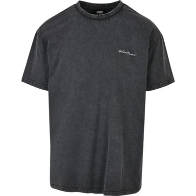 Urban Classics - Oversized Small Embroidery Heren Tshirt - S - Zwart