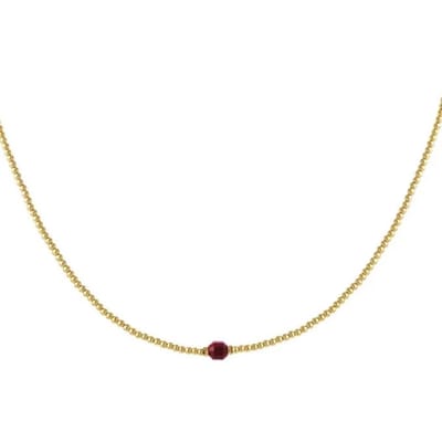 Yehwang Ketting met kleurrijke steen fuchsia