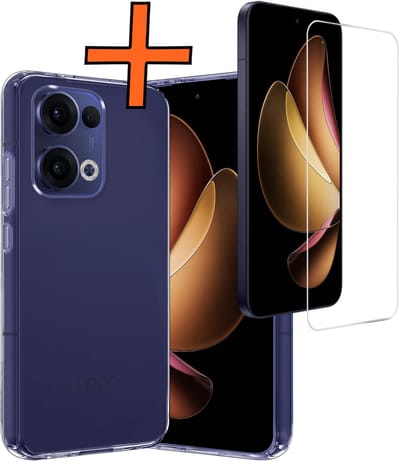 Hoes - Met Screenprotector - Geschikt voor Oppo Reno 13 - Sterk & Shockproof - Back Cover - Siliconen Case - Telefoon Hoes - Transparant