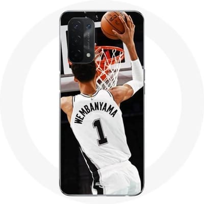 Coque Maniacase pour Oppo A54 5G Victor Wembanyama n°1 San Antonio Spurs Dunk