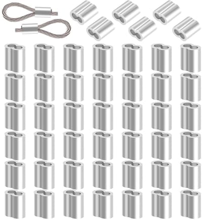 Set van 50 Kabelclips voor 3 mm Kabelaansluitingen, Aluminium Klemmen, Kabelbevestigingen en Drukklemmen voor Rubber Kabels