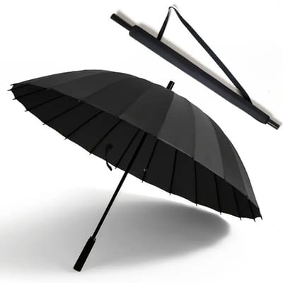 Nivard Moderne Golf Paraplu - Stormparaplu - Opvouwbaar - Windproof - Stormproef - UV Bescherming - Umbrella - Draagbaar - Zwart
