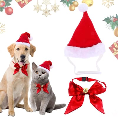 Kerstmuts voor Honden en Katten, Feestelijke Kostuums en Accessoires voor Huisdieren, Verstelbare Pet Hoed voor de Feestdagen