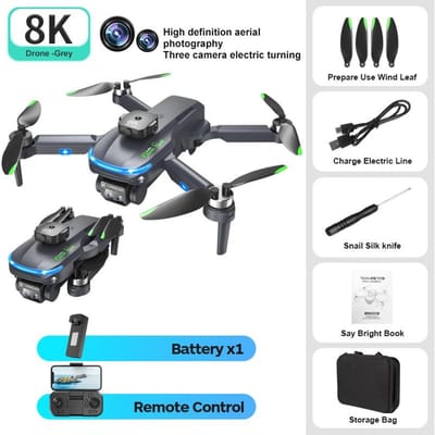Nieuwe S118 borstelloze mini drone HD ESC drie camera motor optische stroming zweven obstakel vermijden windbestendig quadcopter speelgoed cadeau 1 battery zwart