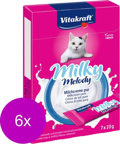 Vitakraft Milky Melodie Pure - Kattensnack - Melk - 6 x 70 g