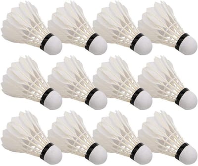 12PCS Badminton Shuttlecocks van Eendenvveren voor Stabiliteit en Duurzaamheid bij Binnen- en Buitenspellen