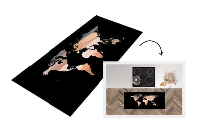 Keukenloper - Loper keuken - Wereldkaart - Verf - Design - 120x50 cm - Keukenloper vinyl