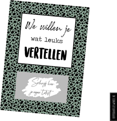 We willen je wat leuks vertellen kleur - DIY kraskaart - Inclusief Kraft envelop - speciaal moment