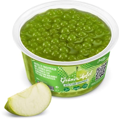 Inspire Food Company - Bubble tea - Bubble Tea Parels - Popping Boba Pearls - Popping Fruitparels - Groene appel smaak - 450 gram