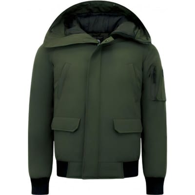 Winterjas Heren Kort met Capuchon - 8821 - Groen