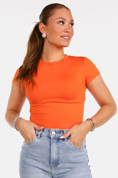 Getdrezzed Top - Maat: S - Body t-shirt oranje