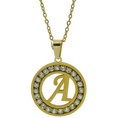 Goudkleurige initial ketting – Letter A – Roestvrij staal