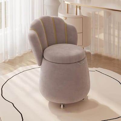 Opberg poef - Bankje kruk - Zitruimte creëren - Afneembaar deksel - 60cm hoog - Beige
