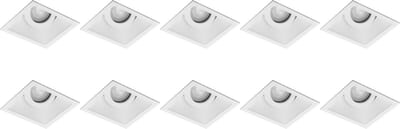 Spot Armatuur 10 Pack - Proma Zano Pro - GU10 Inbouwspot - Vierkant - Wit - Aluminium - Kantelbaar - 93mm