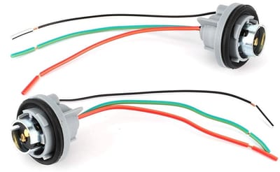 Dailygoods - 1157 Socket Connector - Lamphouder Adapter - Stekkerdoosconnector - Geschikt voor 12V-24V - Rem/Stop/Richtingaanwijzer - Kabelboom
