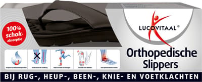 Lucovitaal Orthopedische Slipper Zwart Maat 45-46 - 1 paar